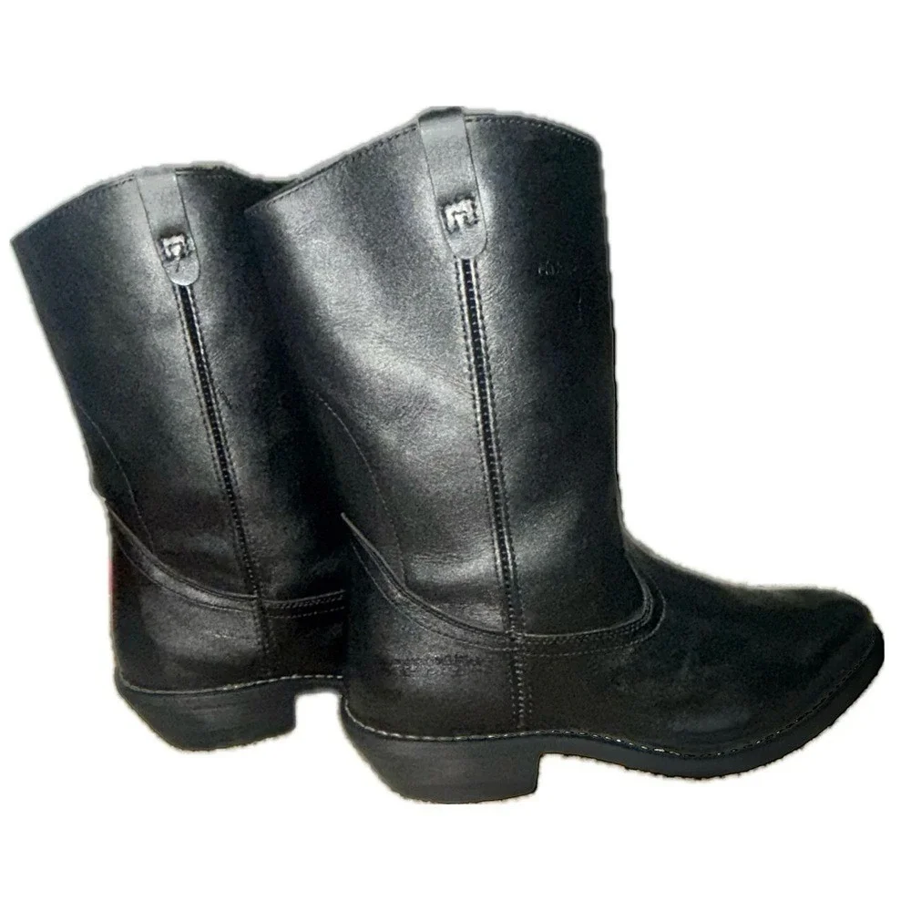 👢MASON SHOE Work‎ Boots Pull-On Black Leather Oil Resistant PREMIUM INSOLES 15E
